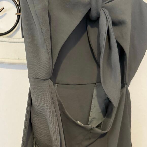 Wilfred (Aritzia) Back Tie Mini Dress in Charcoal Gray, Size S Small - Picture 5 of 8